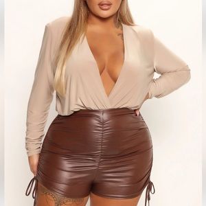 Meet Me In Vegas Faux Leather
Shorts - Chocolate